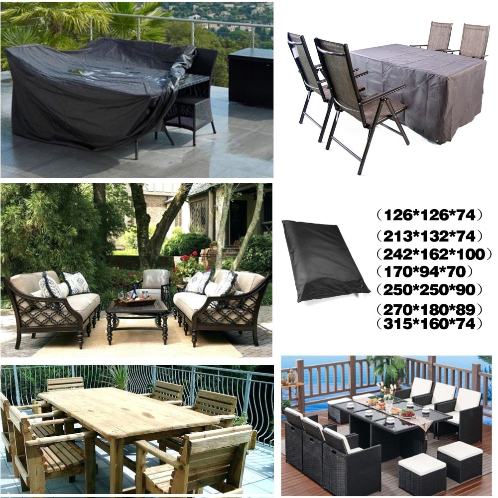 Us 1502 5 Offblack Square Waterproof Outdoor Patio Garden Furniture Covers Rain Snow Chair Covers For Sofa Table Chair Dust Proof Cover In in proportions 1000 X 1000