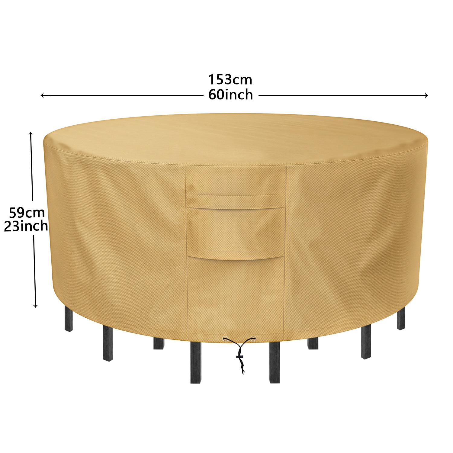 Us 3279 20 Offranton Sunkorto Patio Table Cover Waterproof Wear Resistant Patio Furniture Chair Covers 60 Inch Diameter Light Brown In Tablecloths pertaining to measurements 1500 X 1500