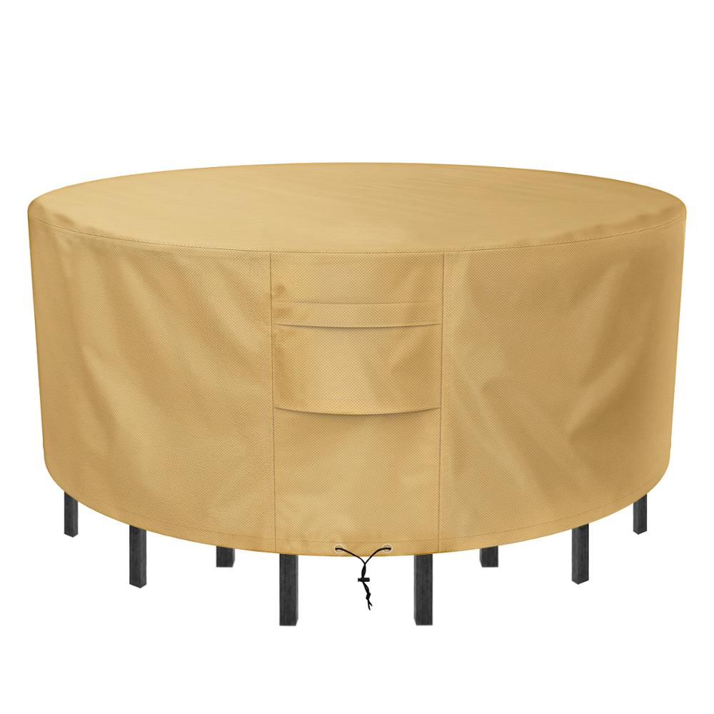 Us 3279 20 Offranton Sunkorto Patio Table Cover Waterproof Wear Resistant Patio Furniture Chair Covers 60 Inch Diameter Light Brown In Tablecloths pertaining to size 1000 X 1000