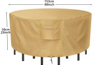 Us 3279 20 Offranton Sunkorto Patio Table Cover Waterproof Wear Resistant Patio Furniture Chair Covers 60 Inch Diameter Light Brown In Tablecloths throughout sizing 1500 X 1500