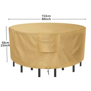 Us 3279 20 Offranton Sunkorto Patio Table Cover Waterproof Wear Resistant Patio Furniture Chair Covers 60 Inch Diameter Light Brown In Tablecloths throughout sizing 1500 X 1500
