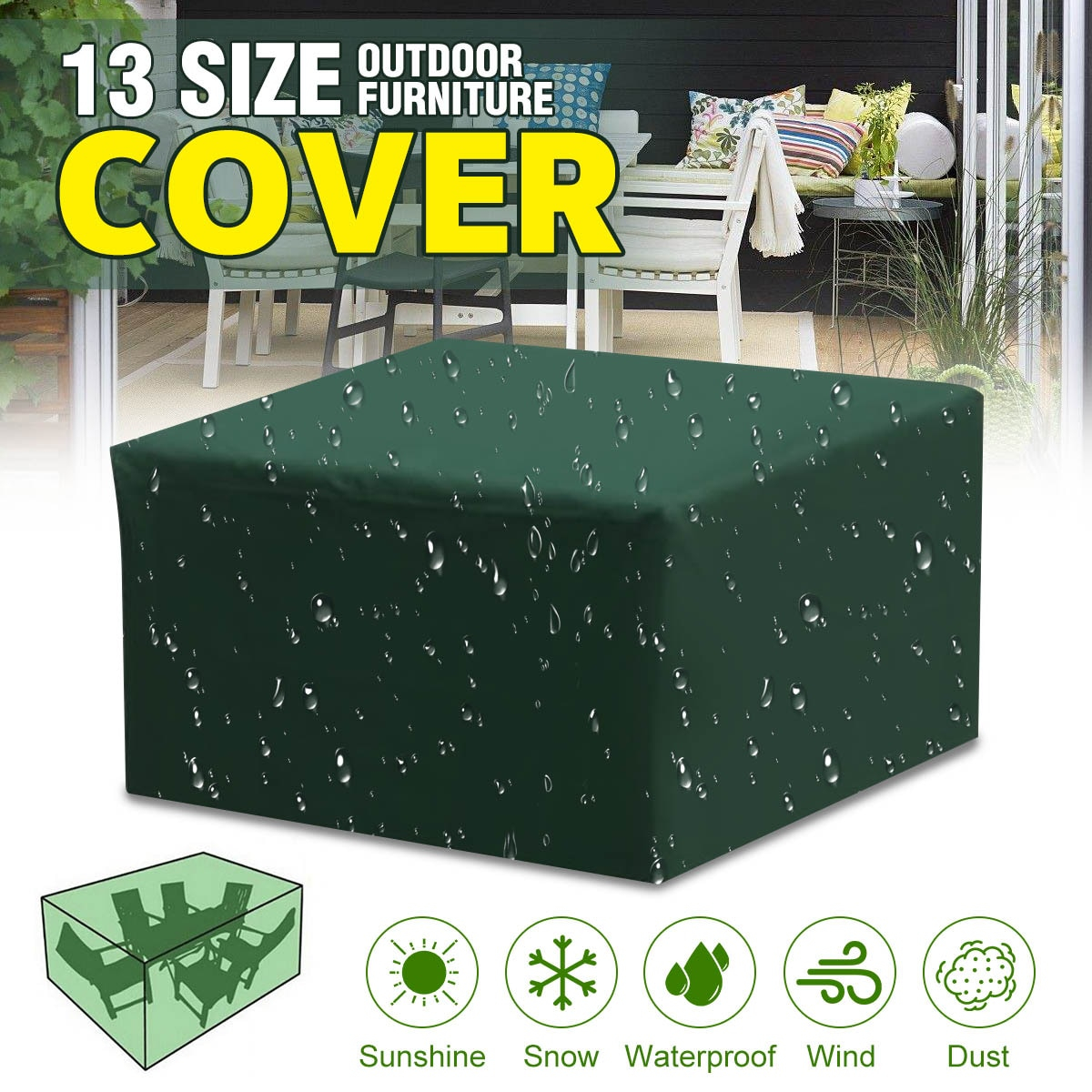 Us 924 56 Off13sizes Waterproof Outdoor Garden Furniture Covers Rain Snow Chair Covers For Patio Sofa Table Chair Dust Proof Cover In All Purpose with sizing 1200 X 1200
