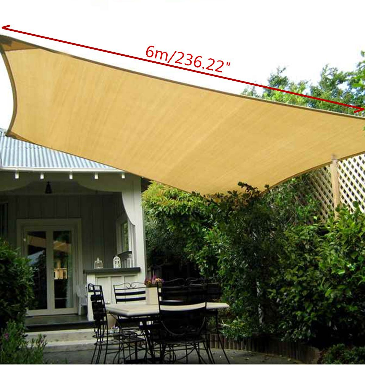 Uv Protection Polyester Sun Shade Sail 6x4m Outdoor Garden for sizing 1200 X 1200