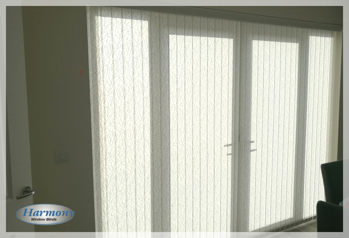 Vertical Blind With Metallic Pelmet On Patio Doors Harmony in measurements 1170 X 800