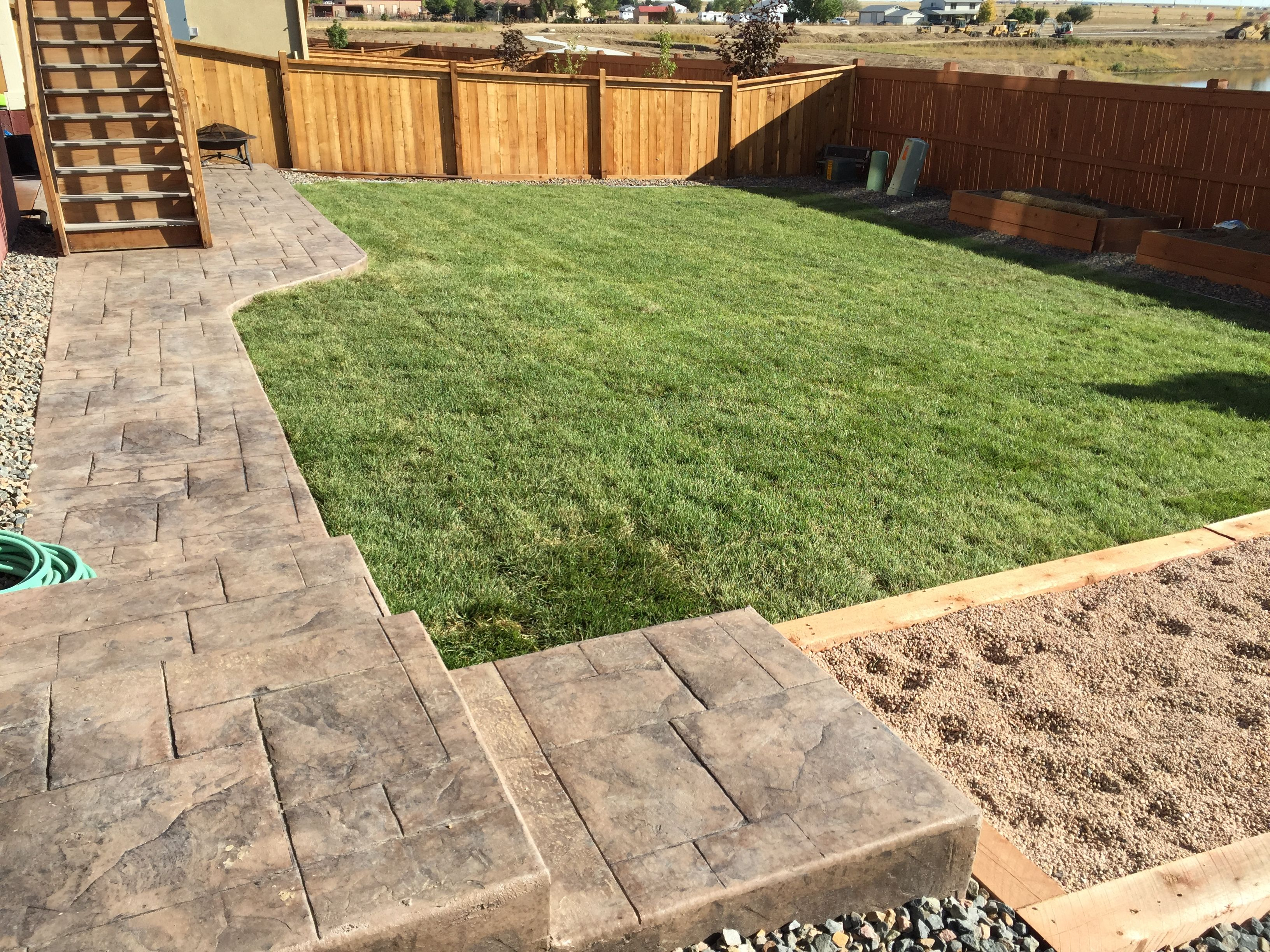 Walkway Sidewalk Steps In Grand Ashlar Stamped Concrete with size 3264 X 2448