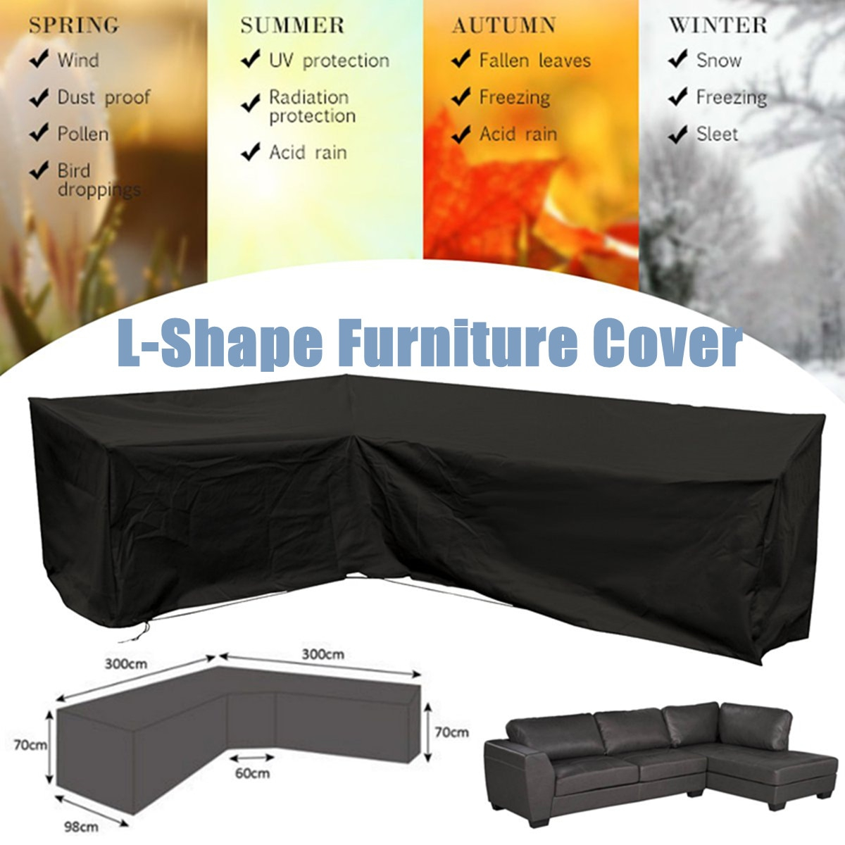 Waterproof L Shape Corner Outdoor Sofa Cover 3mx3m Rattan Patio Garden Furniture Protective Cover All Purpose Dust Covers in measurements 1200 X 1200