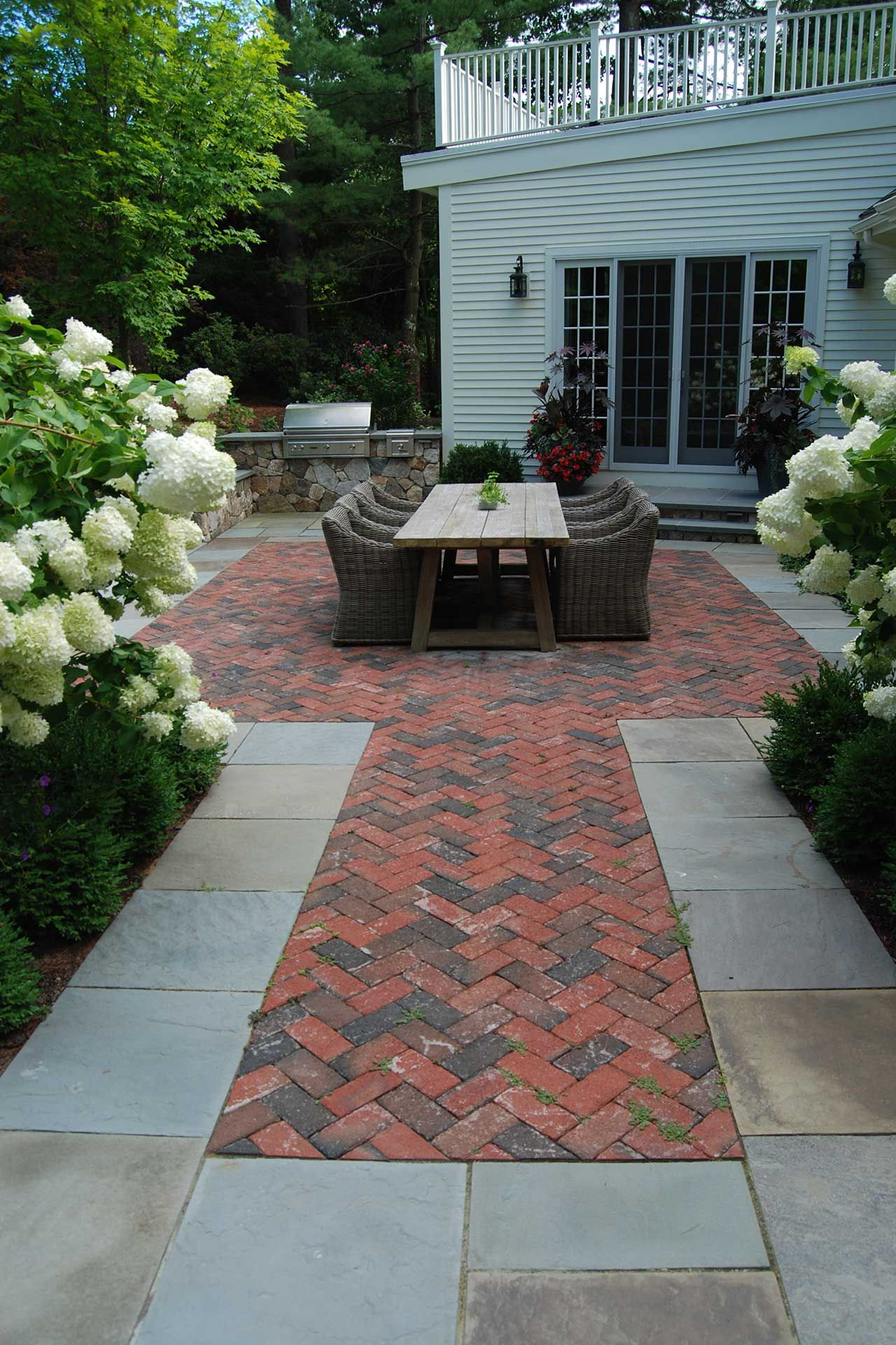 Wellesley Hills Ma Herringbone Brick And Bluestone Patio within dimensions 1280 X 1920