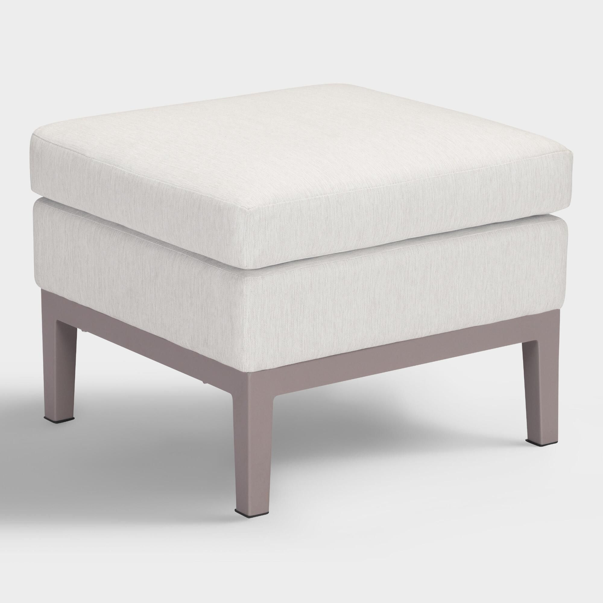 White Evanston Indoor And Outdoor Patio Occasional Ottoman in proportions 2000 X 2000
