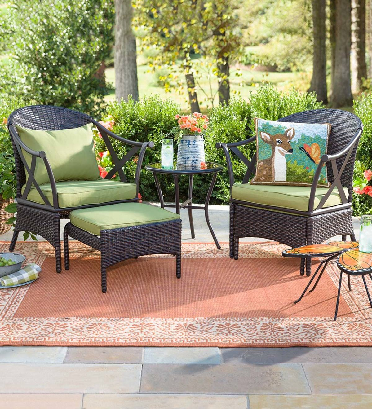 Wicker Patio Furniture Set With Cushions Plowhearth pertaining to size 1200 X 1320