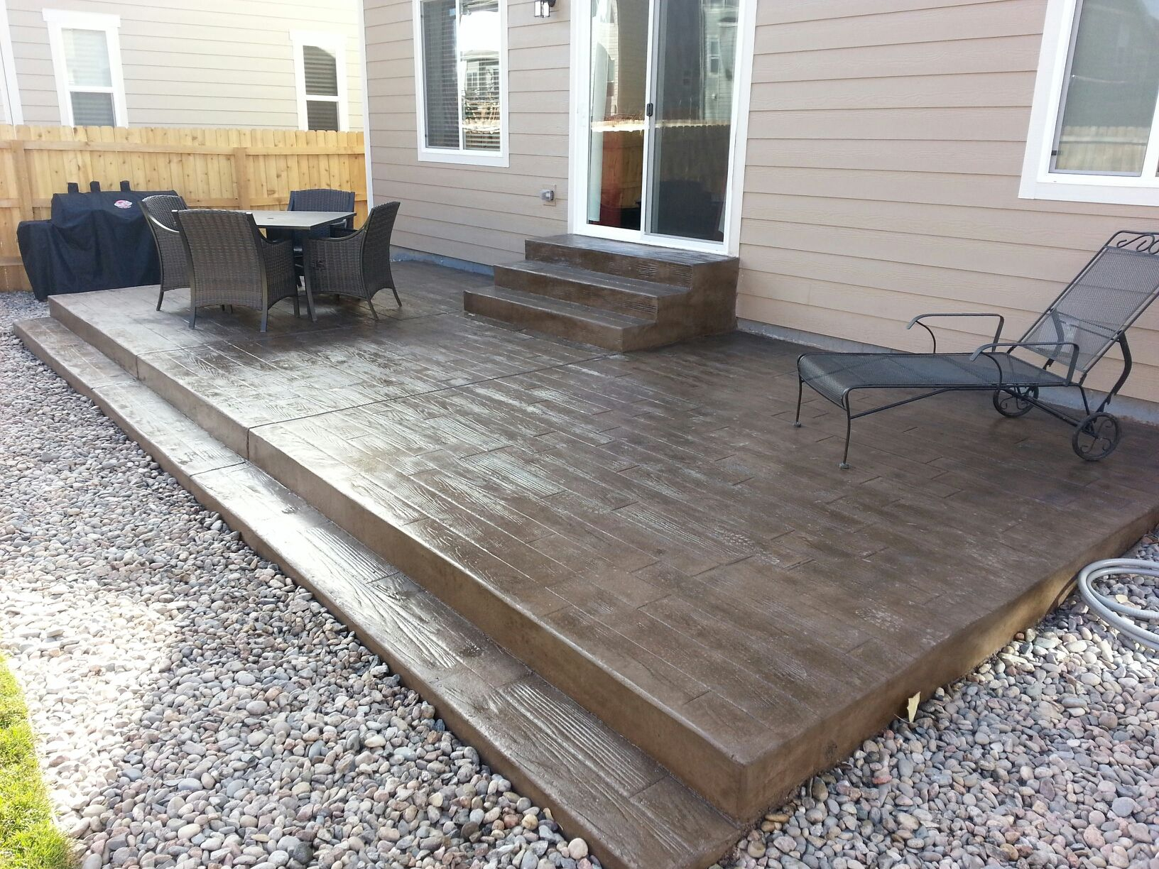 Wood Grain Texture Stamped Concrete Patio Steps Concrete for sizing 1632 X 1224