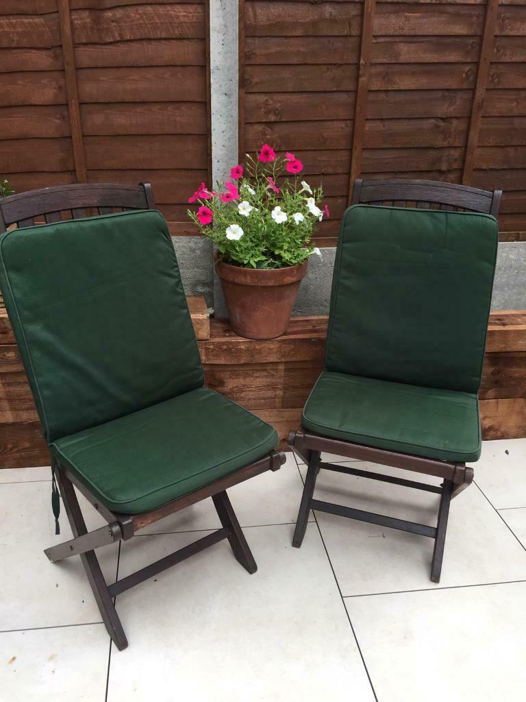 Wooden Garden Dining Chairs With Pads In Chatham Kent Gumtree throughout sizing 768 X 1024