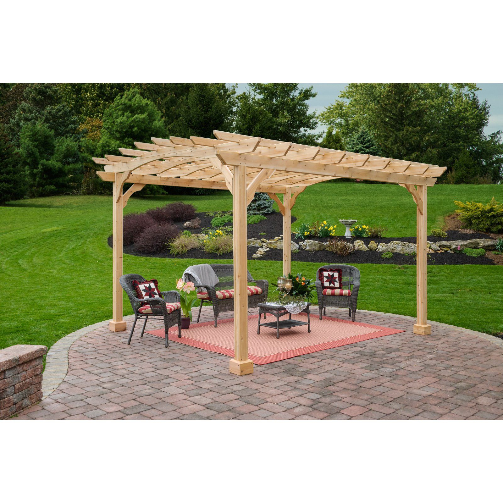 Yardcraft Products Llc 10 X 12 Ft Cedar Pergola With 5 In within sizing 1600 X 1600