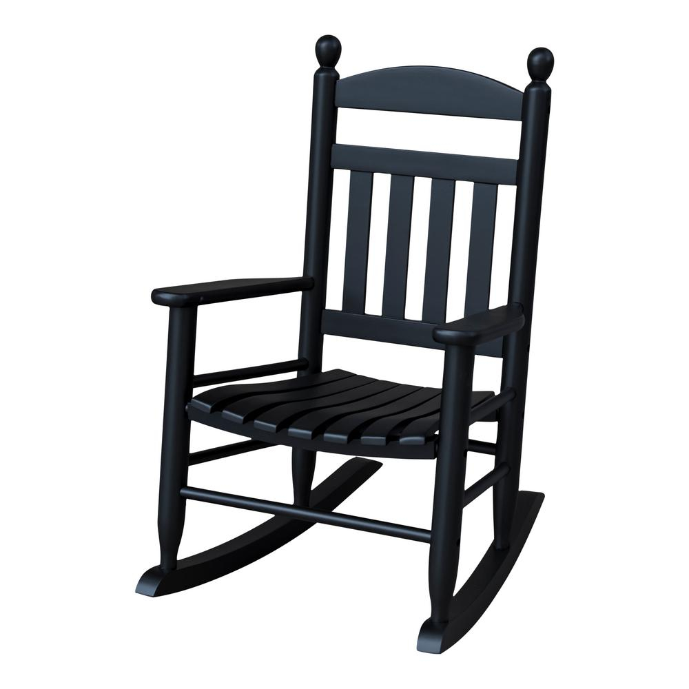 Youth Slat Black Wood Outdoor Patio Rocking Chair within proportions 1000 X 1000