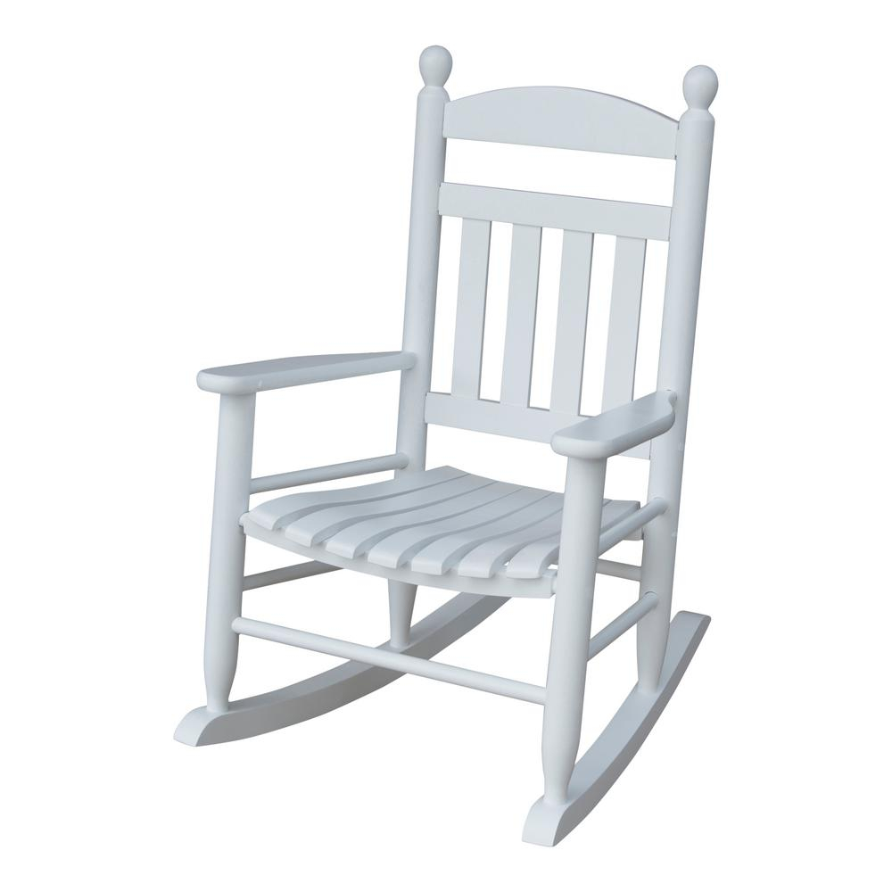 Youth Slat White Wood Outdoor Patio Rocking Chair inside sizing 1000 X 1000