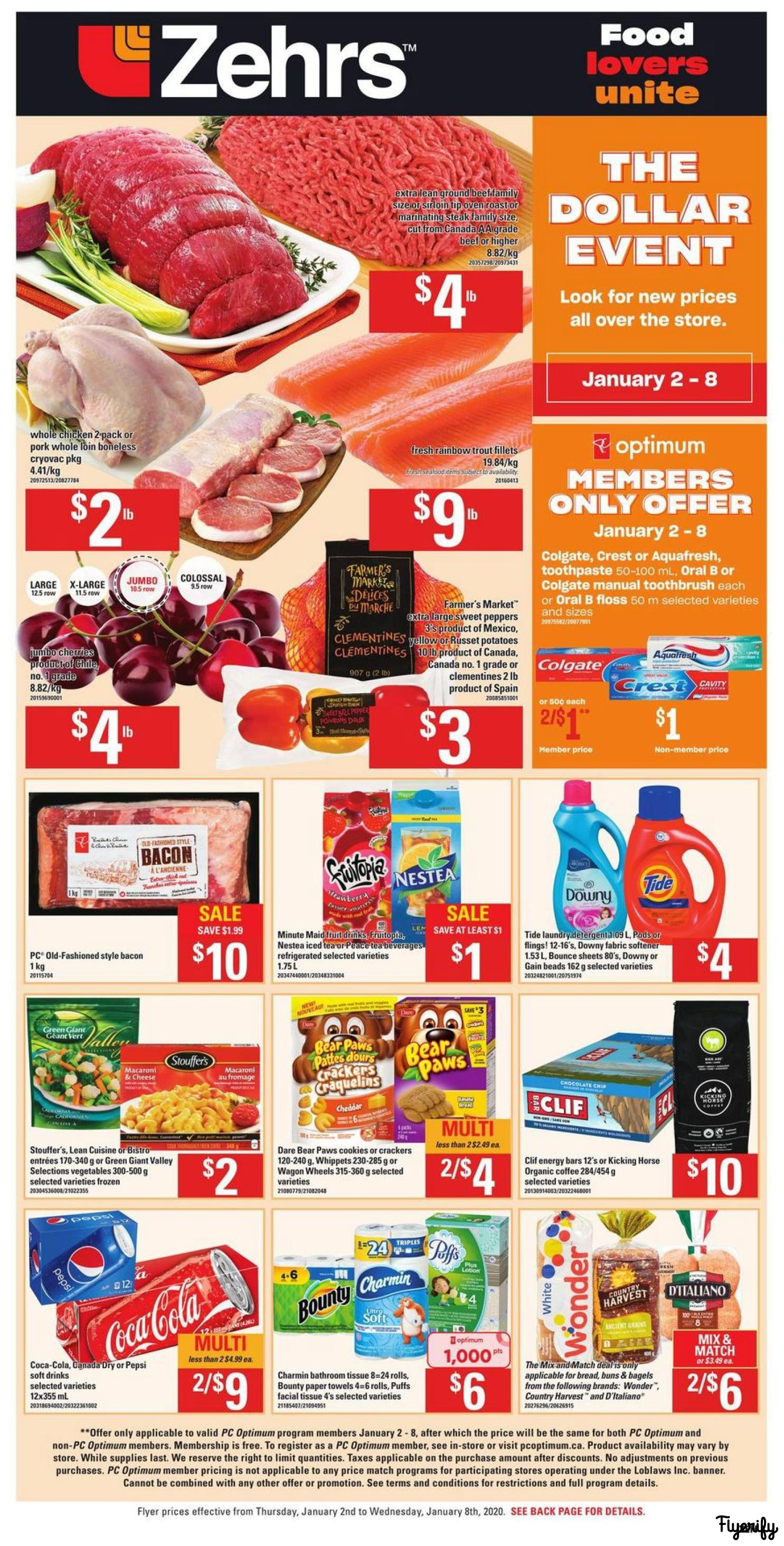 Zehrs Flyer January 2 To 8 Canada within measurements 1485 X 2928