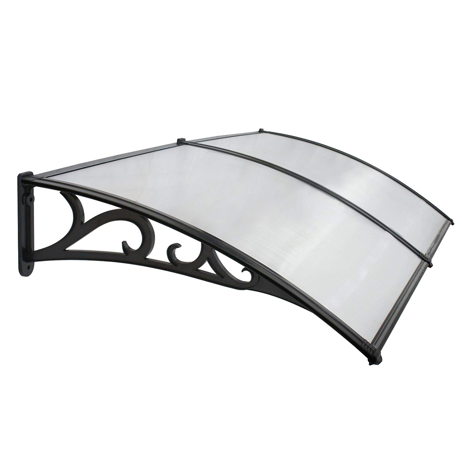 Zeny 40x 80 Window Awning Diy Overhead Polycarbonate Door Canopy Decorator Patio Cover With Black Bracket for sizing 1500 X 1500