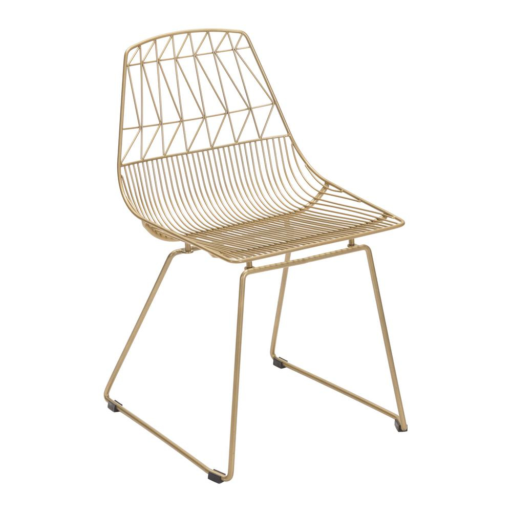 Zuo Brody Gold Metal Outdoor Dining Chair 2 Pack for proportions 1000 X 1000