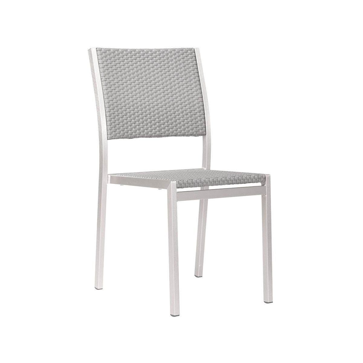 Zuo Metropolitan Patio Dining Armless Chair Brushed Aluminum with regard to proportions 1200 X 1200