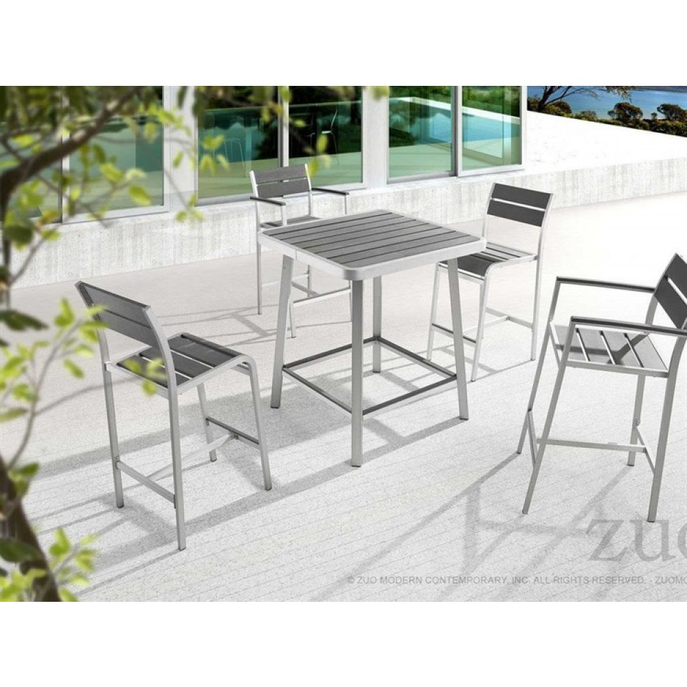 Zuo Outdoor Megapolis Aluminum Faux Wood Bar Set with regard to sizing 1000 X 1000