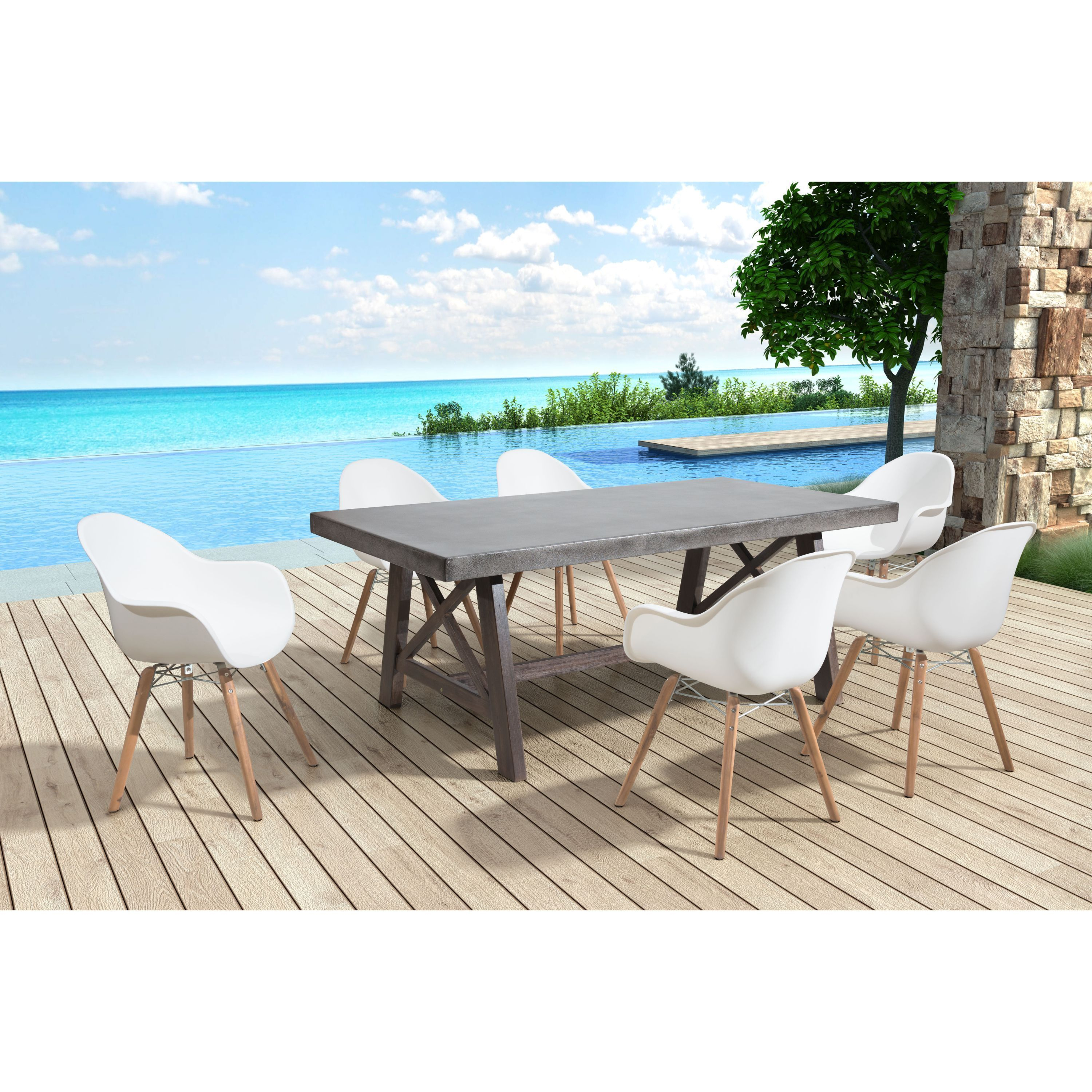 Zuo Tidal Dining Chair White Set Of 4 Patio Furniture regarding sizing 3000 X 3000